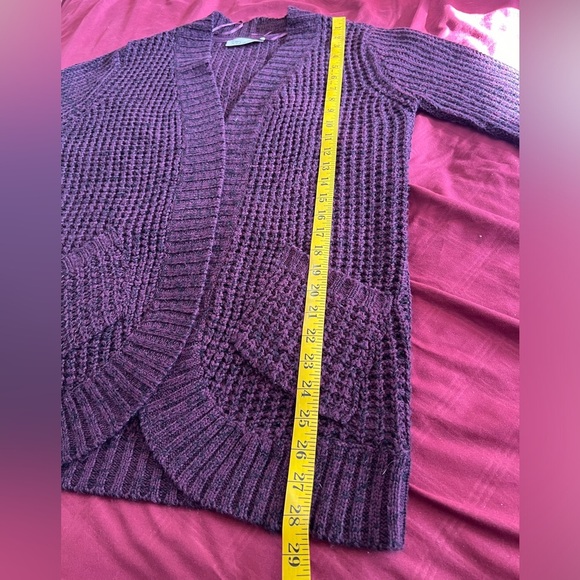 Rd style Chunky Knit Open Front Cardigan in Burgundy. Size S - Picture 8 of 8